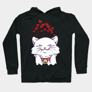 Cat Love Hearts Funny Adorable Design Perfect for Cat Owners and Cat Lovers Hoodie